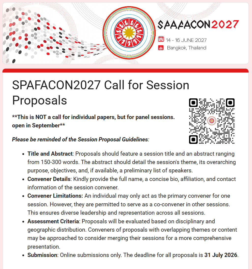 SPAFACON 2027 Call for Session Proposals